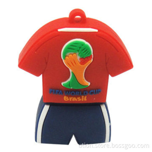 Brazil World Cup Polo Shirt USB Flash Drive with PVC Material, Free Sample and Package